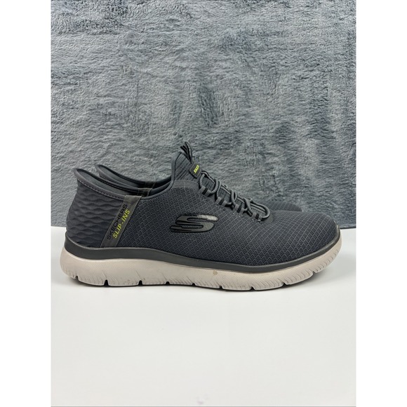 Skechers Slip-ins Shoes Mens Size 8.5 Wide Fit Charcoal Memory Foam 232457W Mesh main image 4